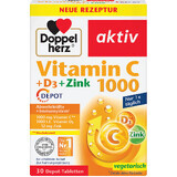 Vitamina C 1000 mg + D3 + Zinco, 30 compresse, Doppelherz