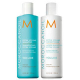 Confezione Shampoo Extra Volume, 250 ml + Balsamo, 250 ml, Moroccanoil