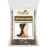 Chips di banana avvolte nel cioccolato fondente, 100 g, Pronat