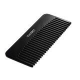 Cellulose acetate comb with vegan leather cover, Black, 1 piece, You First