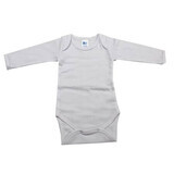 Body a maniche lunghe in cotone a coste, 18-24 mesi, bianco, Baltic Baby