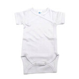 Body in cotone a coste con manica corta, 0-3 mesi, bianco, Baltic Baby