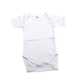 Body a manica corta in cotone a coste, 12-18 mesi, bianco, Baltic Baby