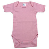 Body in cotone a coste con manica corta, 12-18 mesi, rosa, Baltic Bebe