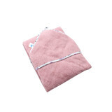 Premium 100% cotton hooded towel, Pink, 80x90 cm, Baltic Bebe