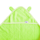 Asciugamano con cappuccio per bambini con orecchie, 80x80 cm, verde, Tuxi Brands