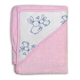 Badcape Little Bunnies, 80x80cm, Roze, Tega Baby