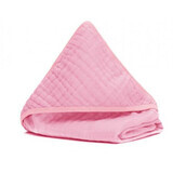 Muslin folded towel with capison, 75x75 cm, Pink, Fillikid