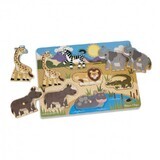 Houten Puzzel Safari Dieren, +2 jaar, Melissa&amp;Doug