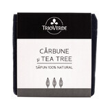 Natural soap with charcoal and tea tree, 110 g, Trio Verde