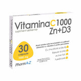 Vitamina C 1OOO Zn+D3, 30 capsule, PharmA-Z