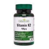 Vitamina K2 (MenaQ7) con vitamina D3, 30 capsule, Natures Aid