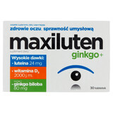 Integratore Alimentare Maksyluten Ginkgo+, 30 compresse - con Ginkgo e Coda Cavallina. Miglioramento della Salute e della Memoria.