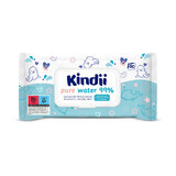 Kindii Pure Water 99%, salviette umidificate per neonati e bambini, 60 pezzi