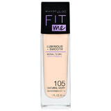 Maybelline Fit Me! Luminous and Smooth, illuminating foundation, No. 105 Natural Ivory, 30 ml