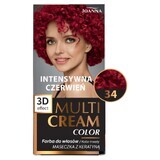 Joanna Crema Color Multi Tinta per Capelli, Rosso Intenso 34