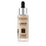 Eveline Cosmetics Liquid Control HD, base de maquillaje matificante, nº 015, Vainilla claro, 32 ml