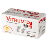 Vitrum D3 Forte, vitamin D 2000 IU, 60 capsules