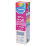 Complesso Vitaminico Effervescente Plusssz 100% per Donne, Integratore Multivitaminico con Vitamina D, Confezione da 20 Compresse.