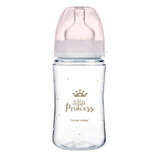 Canpol Babies EasyStart, biberón anticólicos, boca ancha, Royal Baby, rosa, 240 ml