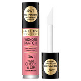 Eveline Cosmetics Wonder Match Velour Cheek&amp;Lip, fard e rossetto liquido, n. 03, 4,5 ml