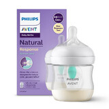 Avent Natural Response, biberon con tettarella reattiva, con valvola AirFree, portata 2, SCY670/01, dalla nascita, 125 ml 