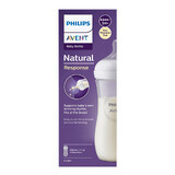 Avent Natural Response, biberon con tettarella reattiva, flusso 4, SCY906/01, dopo 3 mesi, 330 ml 