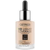 Catrice HD Liquid Coverage Foundation 24H, fondotinta liquido, 010 Light Beige, 30 ml