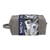 Nivea Men Silver Control kit, balsamo dopobarba, antibatterico, 100 ml + roll-on antitraspirante, 48h, 50 ml + gel doccia 3-in-1 per viso, corpo e capelli, 250 ml