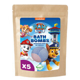 Paw Patrol, palline da bagno frizzanti, mora, lampone, 5 x 50 g