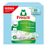 Set Frosch, pastiglie per lavastoviglie All In 1, soda, 30 pezzi + gel detergente per lavastoviglie, lime, 650 ml + sacchetti per il riciclaggio, 3 pezzi in omaggio