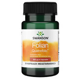 Swanson Folate Quatrefolic, acido folico 800 μg, 30 capsule vegetali