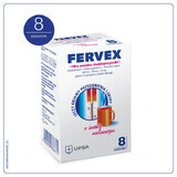 Fervex 500 mg + 200 mg + 25 mg, granulato per soluzione orale, gusto lampone, 8 bustine