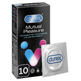 Durex Mutual Pleasure, profilattici a lunga durata con lubrificante, rigati con bordino, 10 pezzi