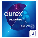 Durex Classic, preservativi classici lisci, 3 pezzi