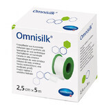 Omnisilk, adesivo per tessuti in seta artificiale, ipoallergenico, 2,5 cm x 5 m, 1 pezzo