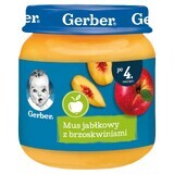 Dessert Gerber, mousse di mele con pesche, dopo 4 mesi, 125 g