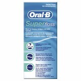 Oral-B Super Floss, filo interdentale per la pulizia di apparecchi ortodontici e ponti, 50 pezzi