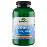 Swanson Choline &amp; Inositol, colina e inositolo, 250 capsule