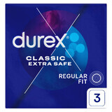 Durex Extra Safe, preservativi con più lubrificante, rinforzati, 3 pezzi