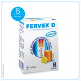 Fervex D 500 mg + 200 mg + 25 mg, granulato per soluzione orale, 8 bustine