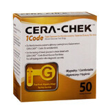 Cera-Chek 1 Code, strisce reattive per il monitoraggio della glicemia, 50 unità