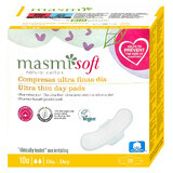 Masmi Natural Cotton Soft, assorbenti in cotone biologico, con ali, diurni, ultrasottili, 10 pezzi