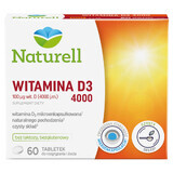 Naturell Vitamina D3 4000, 60 compresse masticabili