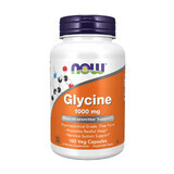 Now Foods Glycine 1000 mg, glicina, 100 capsule vegetali