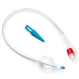 Catetere uretrale Foley, a 2 vie con valvola in plastica, 100% silicone, con contrasto radiografico, CH 20, 1 pezzo