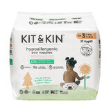 Kit&amp;Kin, pannolini usa e getta, biodegradabili, taglia 3, 6-10 kg, 32 pezzi