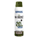 Bros, spray per indumenti contro le zecche, DEET 20%, 90 ml