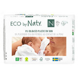 Eco By Naty, Biologische wegwerpluiers maat 0, 1-4.5 kg, 25 stuks