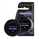 Seysso Carbon, filo interdentale al carbonio attivo, cerato, menta, 40 m